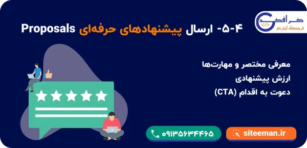 ارسال پیشنهادهای حرفه‌ای (پروپزال دقیق تهیه کنید)